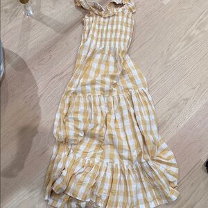 Abercrombie & Fitch Yellow and White Plaid Dress